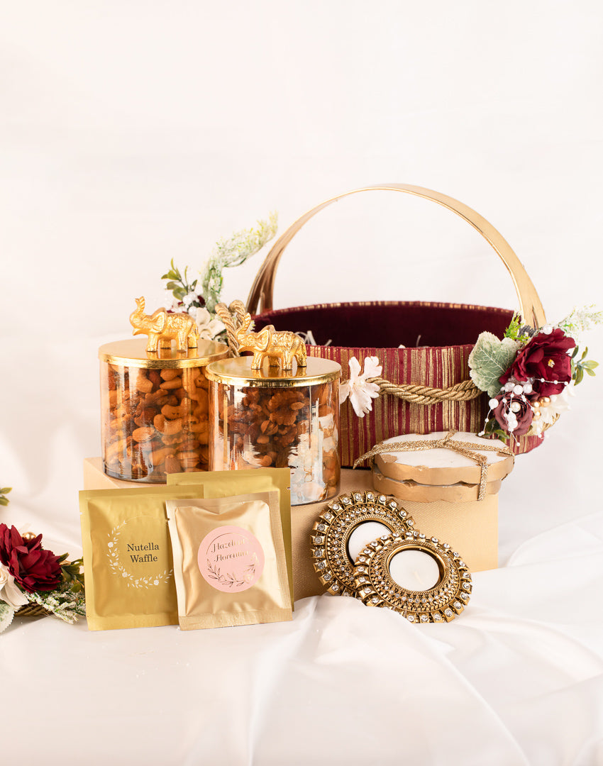 Royal Burgandy Round Hamper