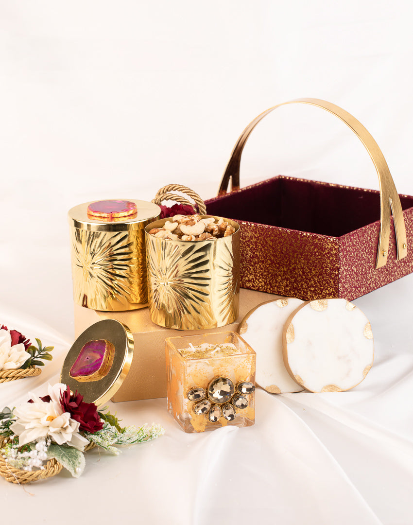 Royal Burgandy - Square Hamper