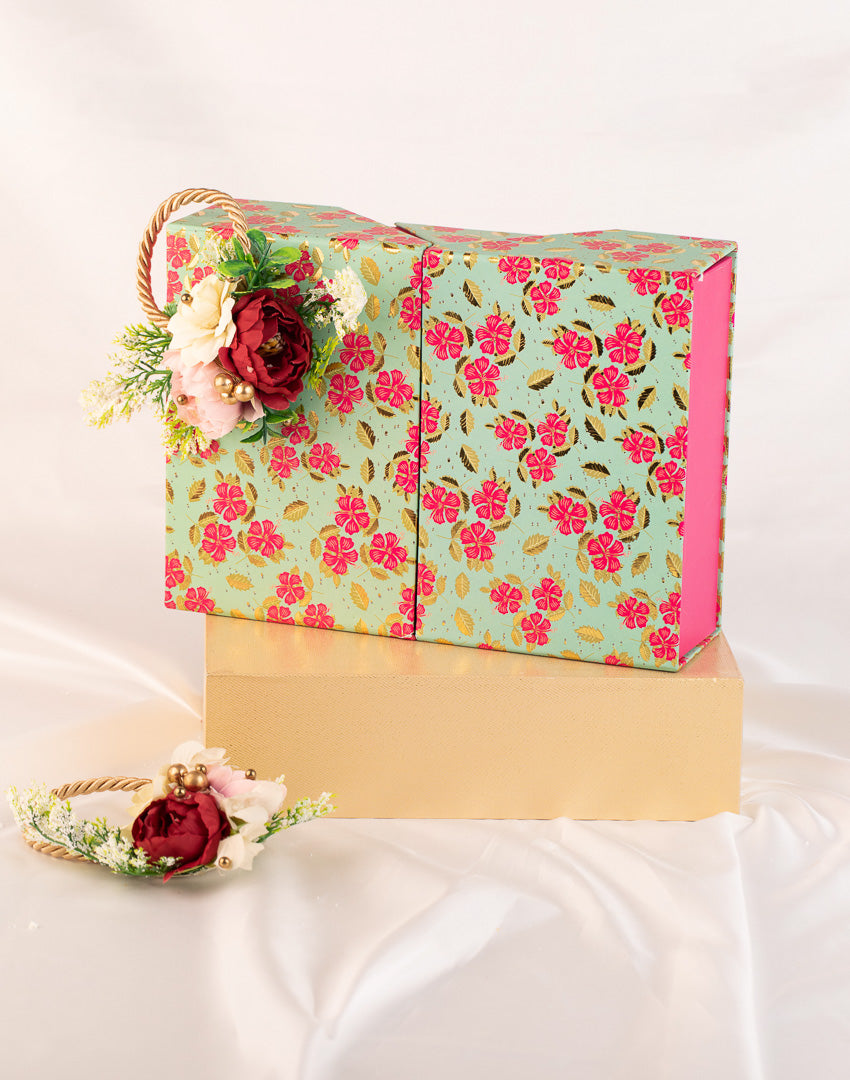 Mint and Ruby Floral Open Jar Hamper