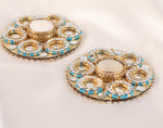 Muticolour Mirror work candle holder