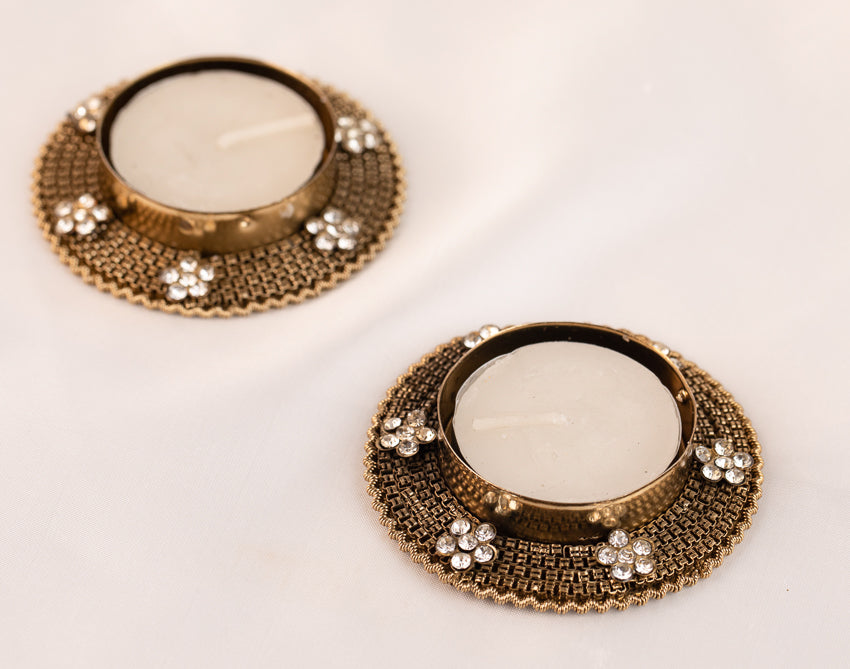 Mat Gold Metal candle holder