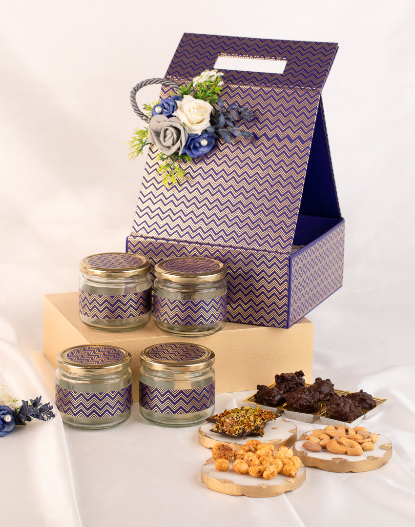 Morroccan Print 4 Jar Hamper Box