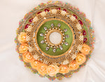 Pista Green Floral Rangoli Mat