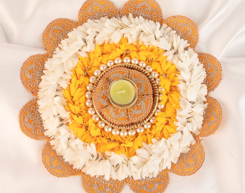 Gota pati floral rangoli Mat