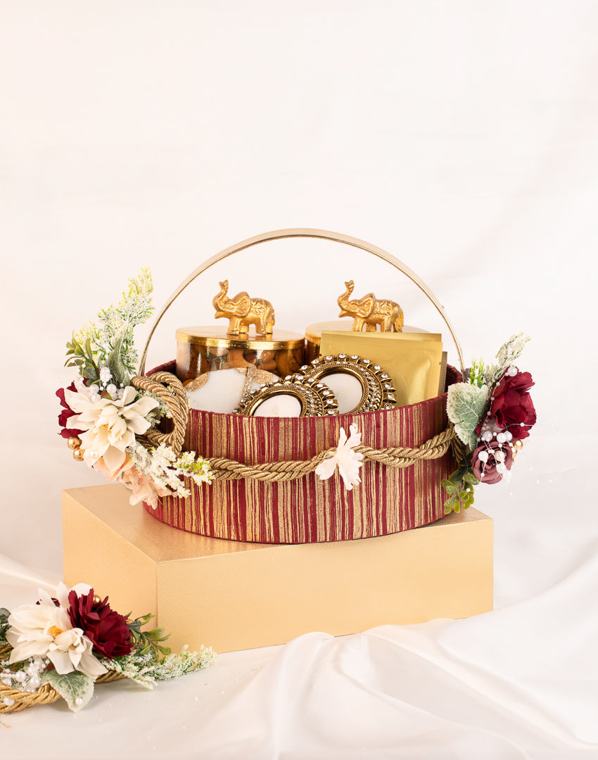 Royal Burgandy Round Hamper