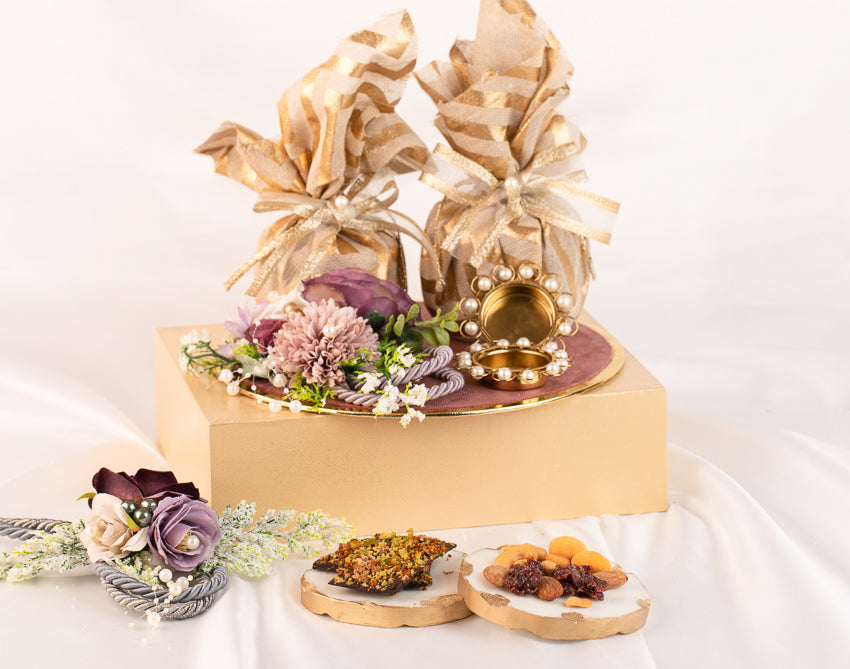 Mauve and Jute Hamper