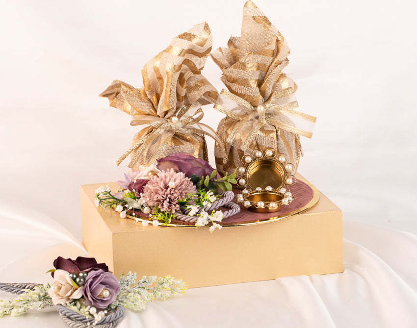 Mauve and Jute Hamper