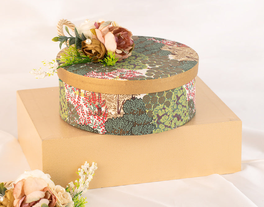 Forest Green Round Box