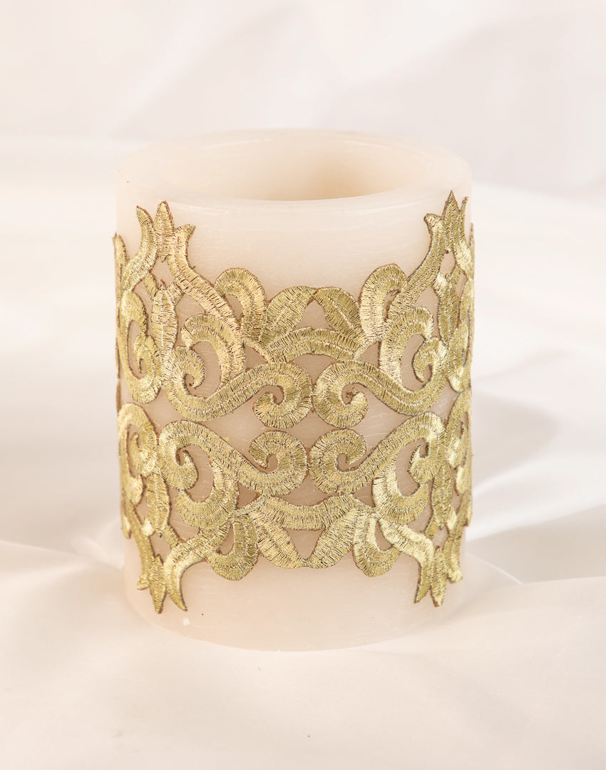 Double Zardosi Lace Soy wax candle holder